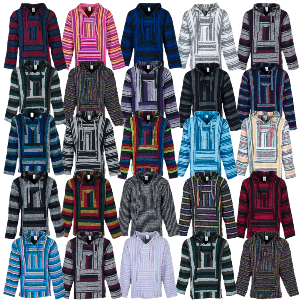 A box of 25 baja hoodies