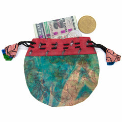 Recycled Sari Drawstring Pouch-Bags & Purses-Siesta Crafts
