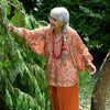 Recycled Sari Puff Sleeve Blouse-Tops-Siesta Crafts