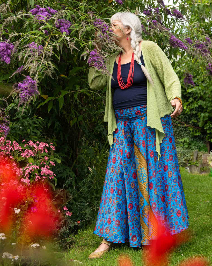 Recycled Sari Palazzo Pants-Trousers-Siesta Crafts