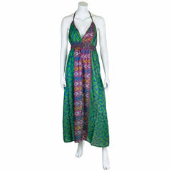 Recycled Sari Tie Up Halter Dress-Dresses-Siesta Crafts
