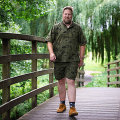 Mushroom Print Combat Shorts-Shorts-Siesta Crafts