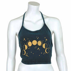 Moon Phases Design Halter Neck Top-Tops-Siesta Crafts