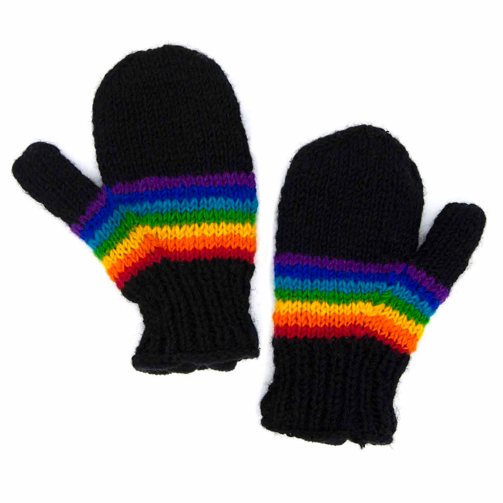 Rainbow Stripe Mittens-Gloves-Siesta Crafts