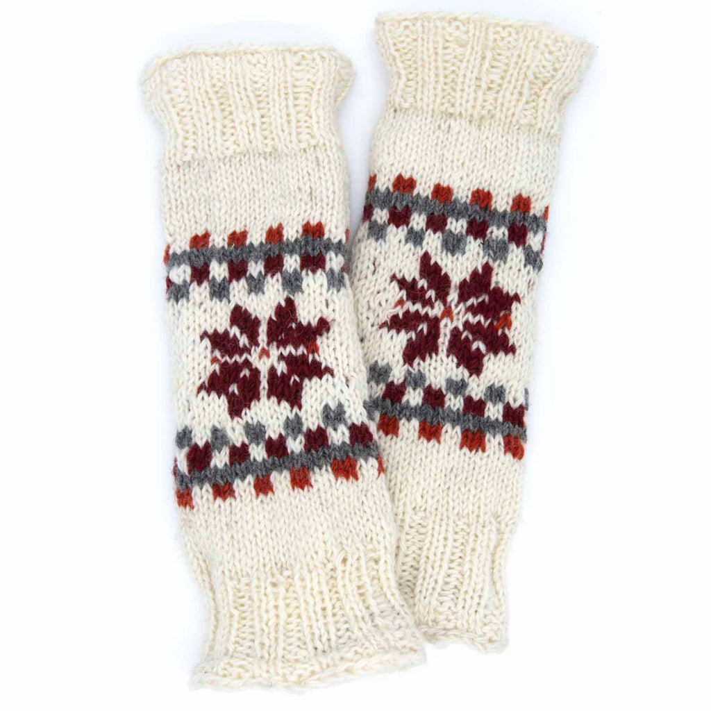 Knitted Snowflake Legwarmers-Socks & Legwarmers-Siesta Crafts