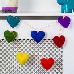 String of Felt Rainbow Hearts-Home Décor-Siesta Crafts