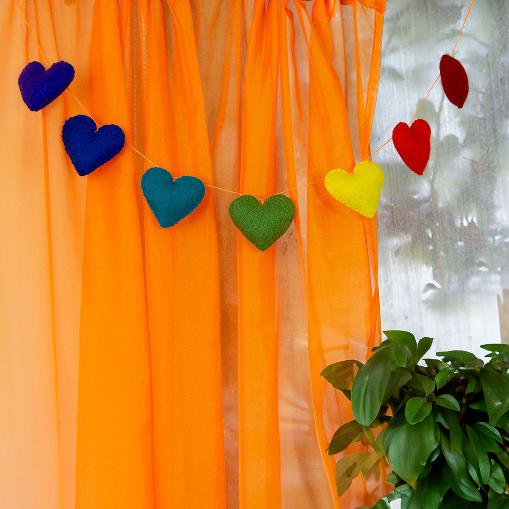 String of Felt Rainbow Hearts-Home Décor-Siesta Crafts