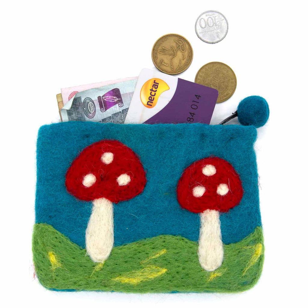 Mushroom Felt Purse-Bags & Purses-Siesta Crafts
