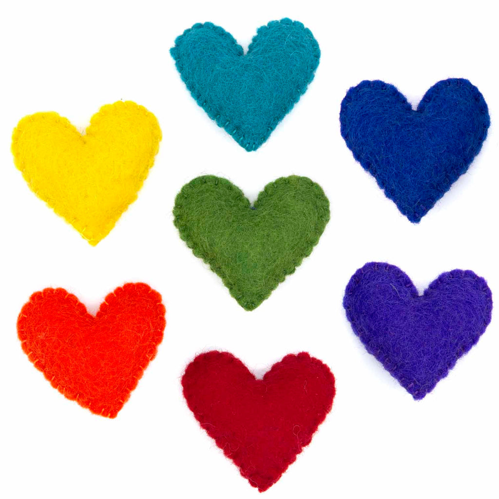 Set of Seven Felt Hearts-Home Décor-Siesta Crafts