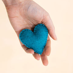 Set of Seven Felt Hearts-Ornaments & Figurines-Siesta Crafts