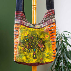 Ripped Cotton Tree Print Bag-Bags & Purses-Siesta Crafts