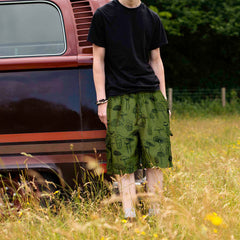 Mushroom Print Combat Shorts