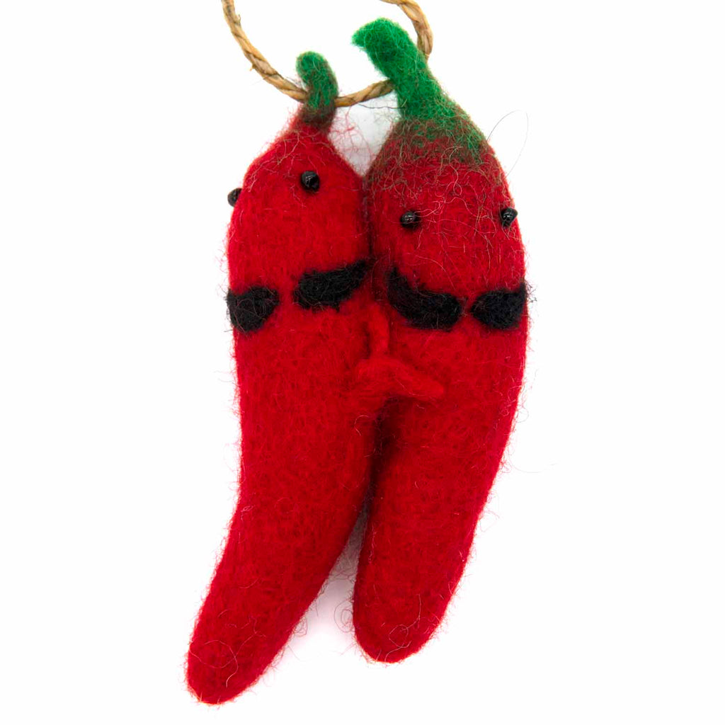 Chilli Pair Felt Hanging Decoration-Home Décor-Siesta Crafts