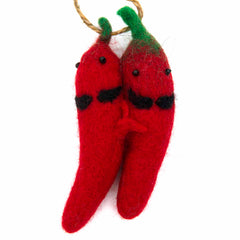 Chilli Pair Felt Hanging Decoration-Home Décor-Siesta Crafts