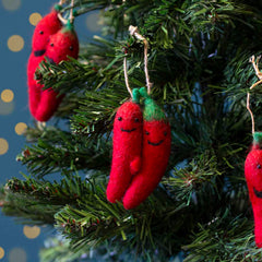 Chilli Pair Felt Hanging Decoration-Home Décor-Siesta Crafts