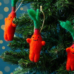 Wonky Carrot Felt Hanging Decoration-Home Décor-Siesta Crafts