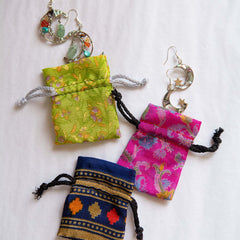 Mini Recycled Sari Jewellery Pouch-Bags & Purses-Siesta Crafts