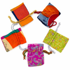 Mini Recycled Sari Jewellery Pouch-Bags & Purses-Siesta Crafts