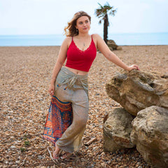 Recycled Sari Wrap Trousers-Trousers-Siesta Crafts