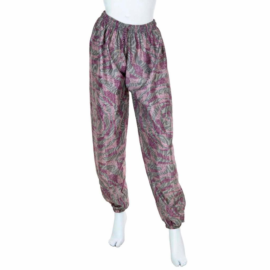 Drawstring Recycled Sari Trousers-Trousers-Siesta Crafts