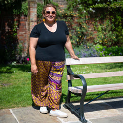 Drawstring Recycled Sari Trousers-Trousers-Siesta Crafts