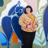 Reversible Recycled Sari Bomber Jacket-Coats, Jackets & Ponchos-Siesta Crafts