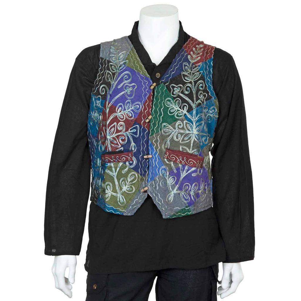 Aari Embroidered Waistcoat-Coats, Jackets & Ponchos-Siesta Crafts