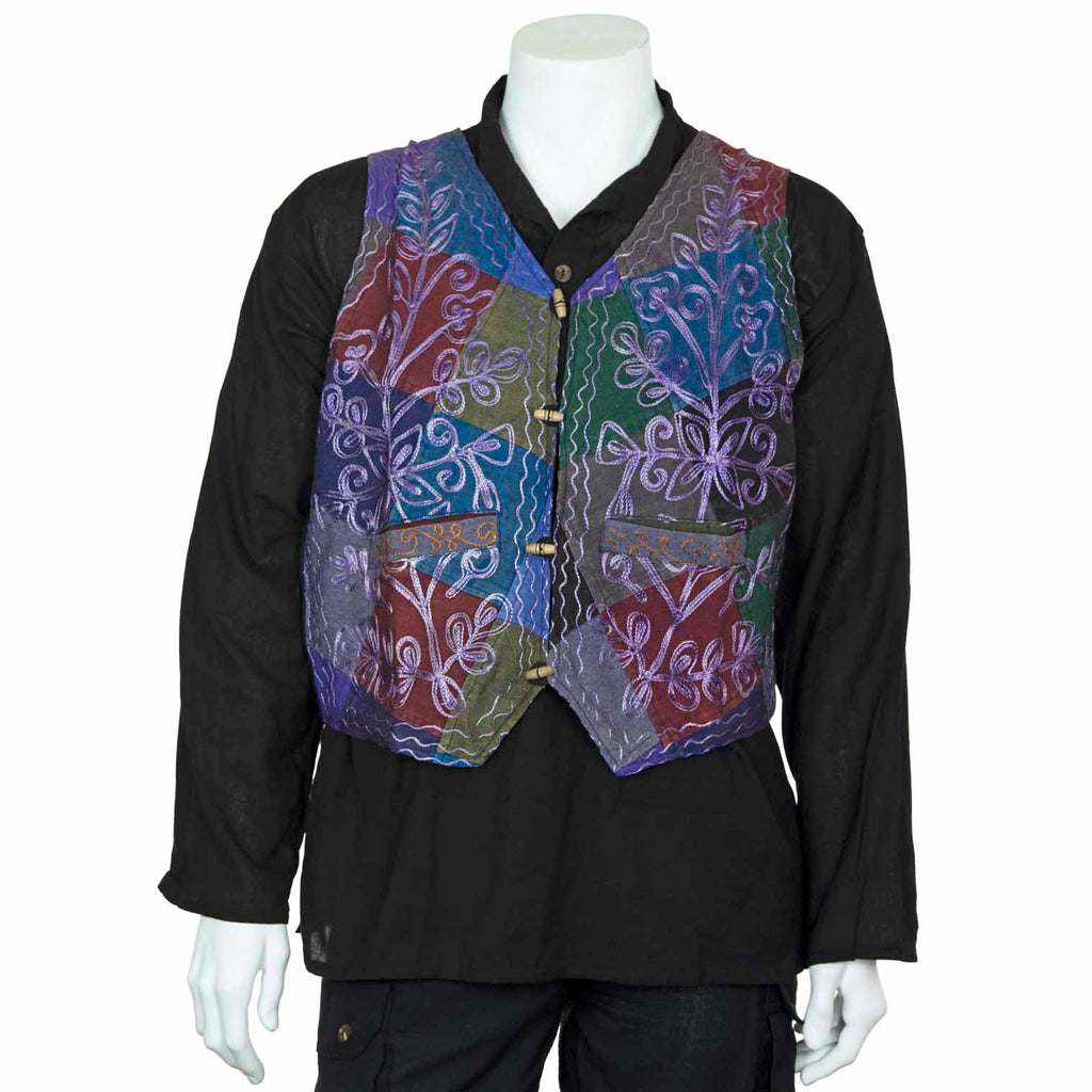 Aari Embroidered Waistcoat-Coats, Jackets & Ponchos-Siesta Crafts