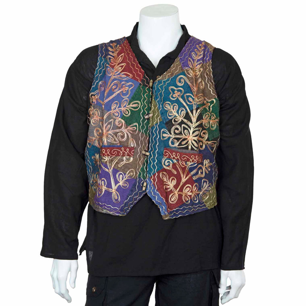 Aari Embroidered Waistcoat-Coats, Jackets & Ponchos-Siesta Crafts