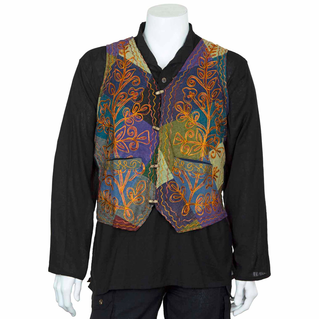 Aari Embroidered Waistcoat-Coats, Jackets & Ponchos-Siesta Crafts