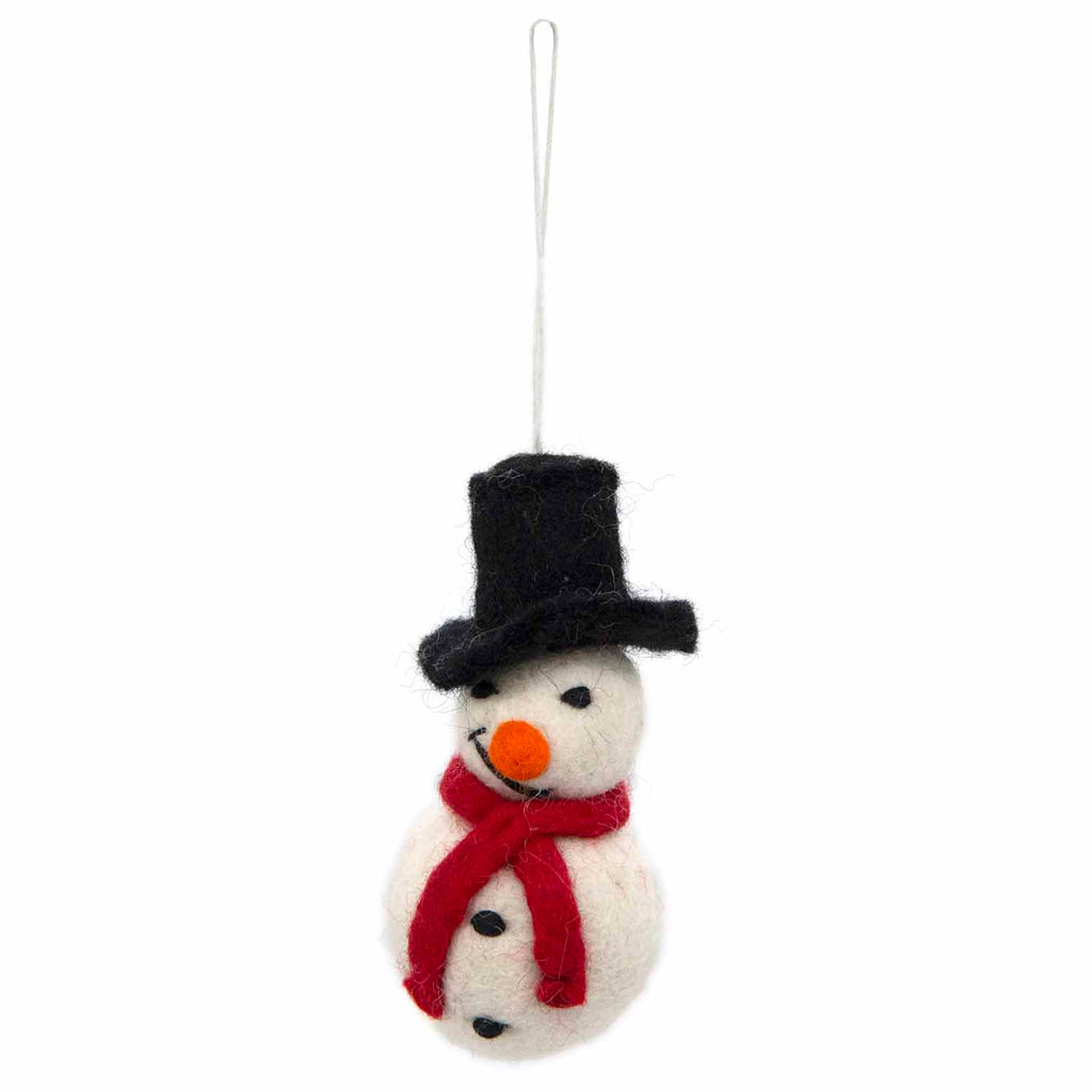 Snowman with Hat Felt Christmas Decoration-Home Décor-Siesta Crafts