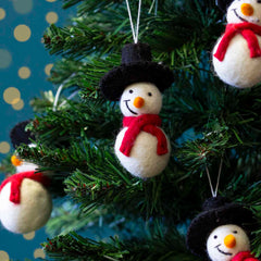 Snowman with Hat Felt Christmas Decoration-Home Décor-Siesta Crafts