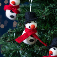 Snowman with Hat Felt Christmas Decoration-Home Décor-Siesta Crafts