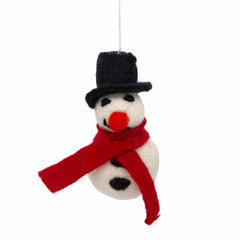 Snowman with Hat Felt Christmas Decoration-Home Décor-Siesta Crafts