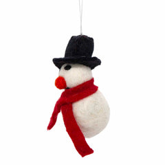 Snowman with Hat Felt Christmas Decoration-Home Décor-Siesta Crafts