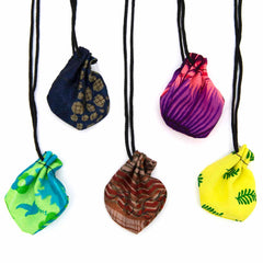 Recycled Sari Crystal Pouch Necklace-Bags & Purses-Siesta Crafts
