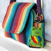 Frog with Rainbow Heart Felt Keyring-Keyrings & Bag Charms-Siesta Crafts