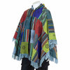 Patch Fringed Poncho Cape-Coats, Jackets & Ponchos-Siesta Crafts