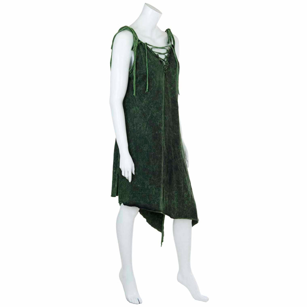 Stonewash Lace Up Diagonal Dress-Dresses-Siesta Crafts