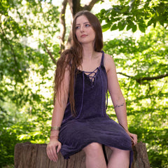 Stonewash Lace Up Diagonal Dress-Dresses-Siesta Crafts