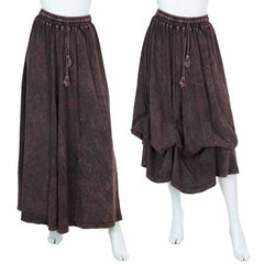 Stonewash Ruffle Maxi Skirt-Skirts-Siesta Crafts