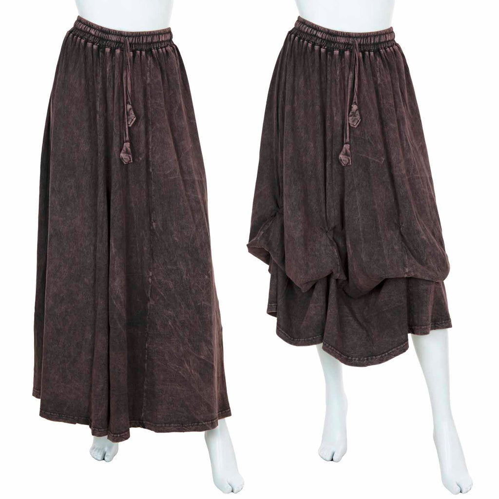 Stonewash Ruffle Maxi Skirt-Skirts-Siesta Crafts