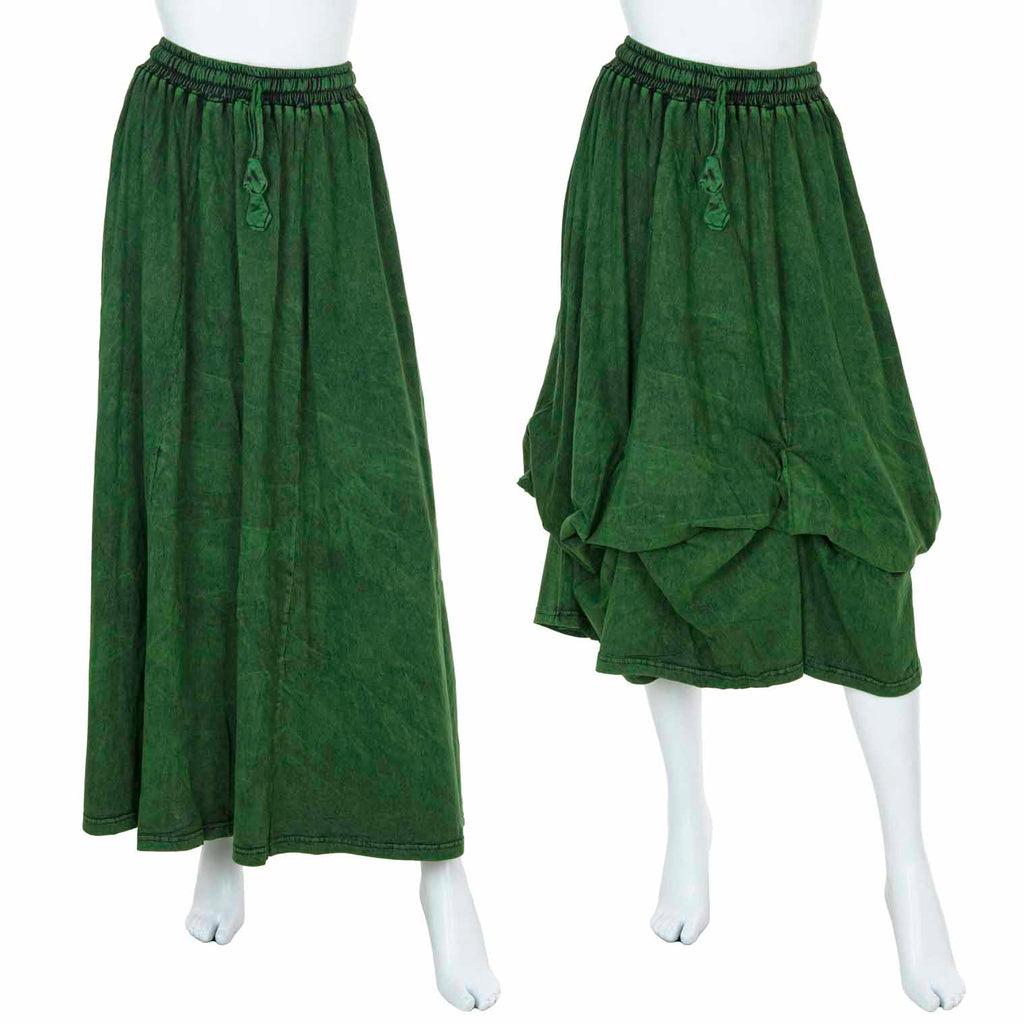 Stonewash Ruffle Maxi Skirt-Skirts-Siesta Crafts