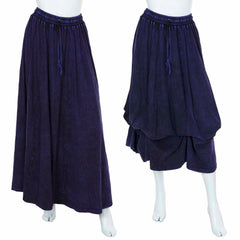 Stonewash Ruffle Maxi Skirt-Skirts-Siesta Crafts