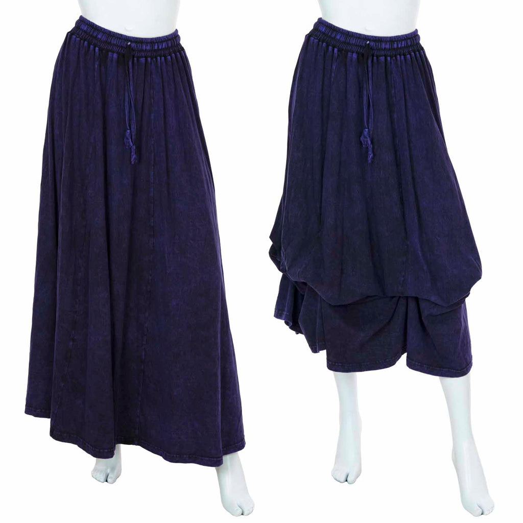 Stonewash Ruffle Maxi Skirt-Skirts-Siesta Crafts