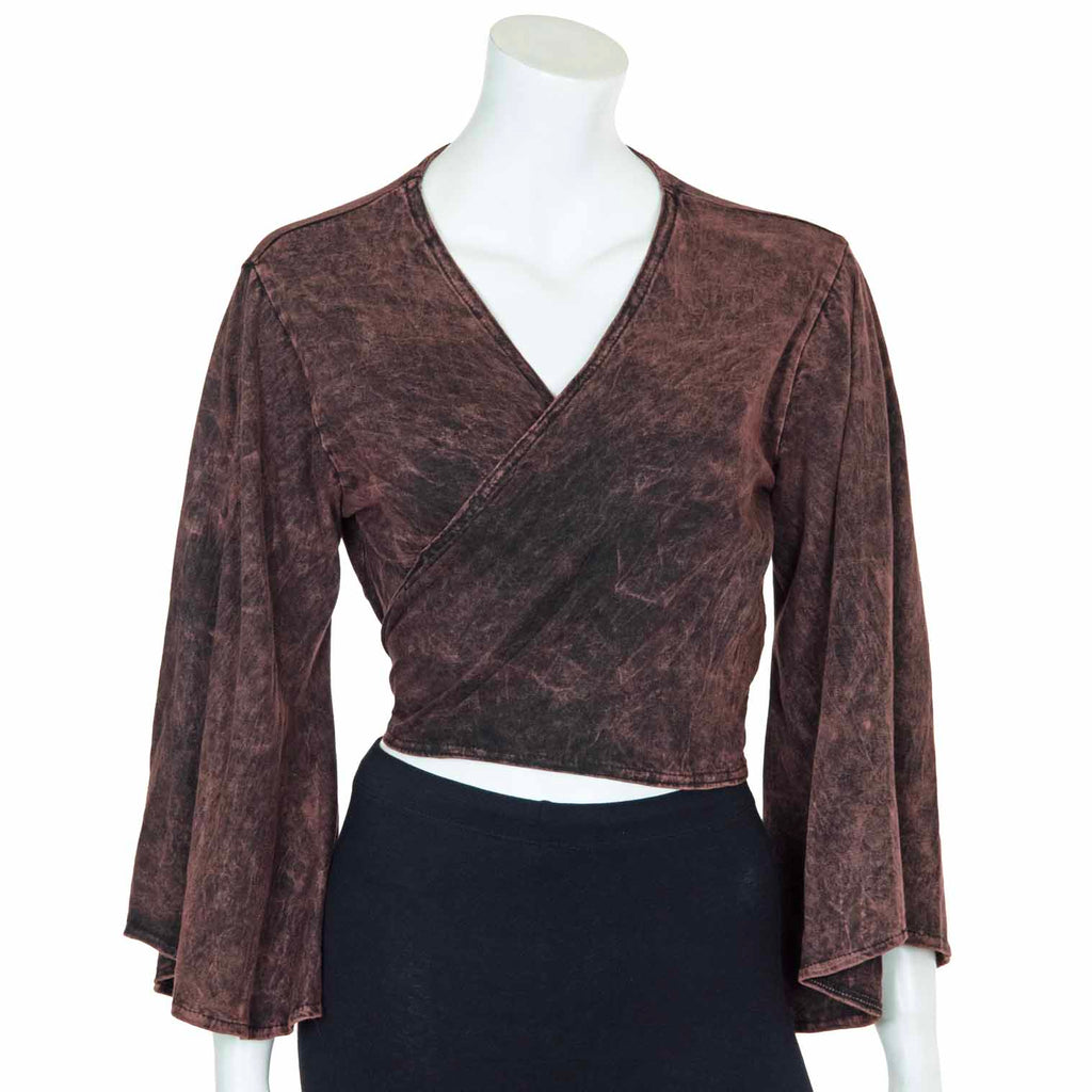 Stonewash Wrap Top-Tops-Siesta Crafts