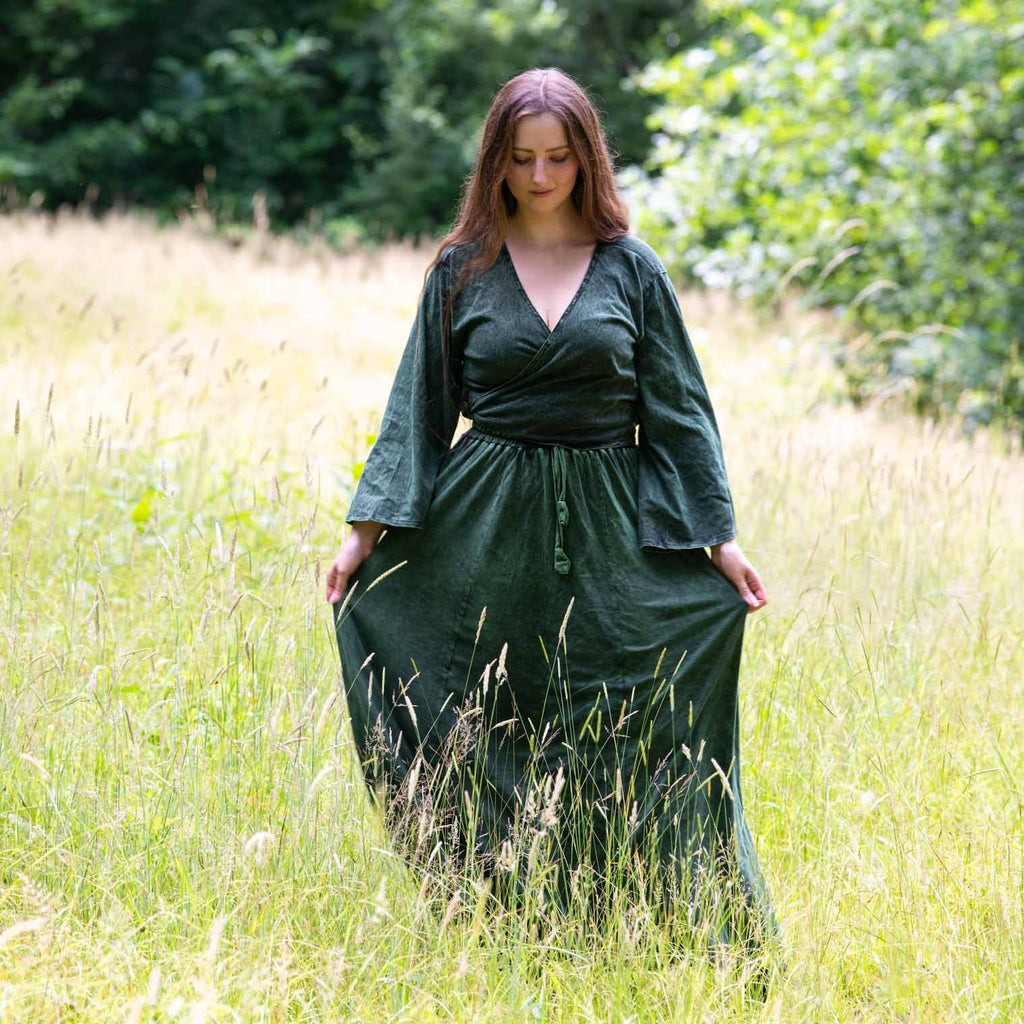 Stonewash Wrap Top-Tops-Siesta Crafts