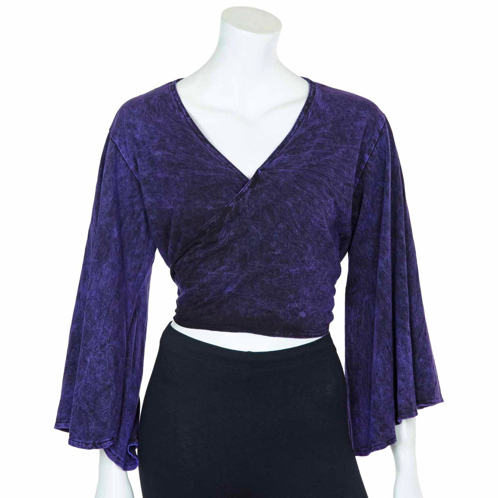 Stonewash Wrap Top-Tops-Siesta Crafts