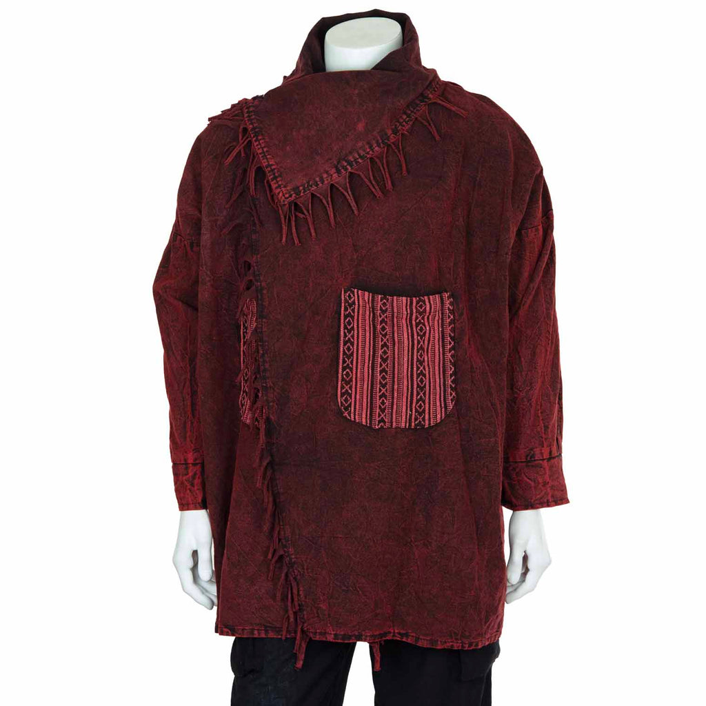 Stonewash Fringed Cowboy Coat-Coats, Jackets & Ponchos-Siesta Crafts