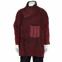 Stonewash Fringed Cowboy Coat-Coats, Jackets & Ponchos-Siesta Crafts